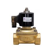 СК-11-32-ВД Клапан электромагнитный (соленоидный) двухходовой. Нормально закрытый НЗ. Номинальное напряжение катушки АС 220В. Ду32, присоединение G1 1/4. Непрямого действия. Корпус - латунь. Мембрана - NBR.